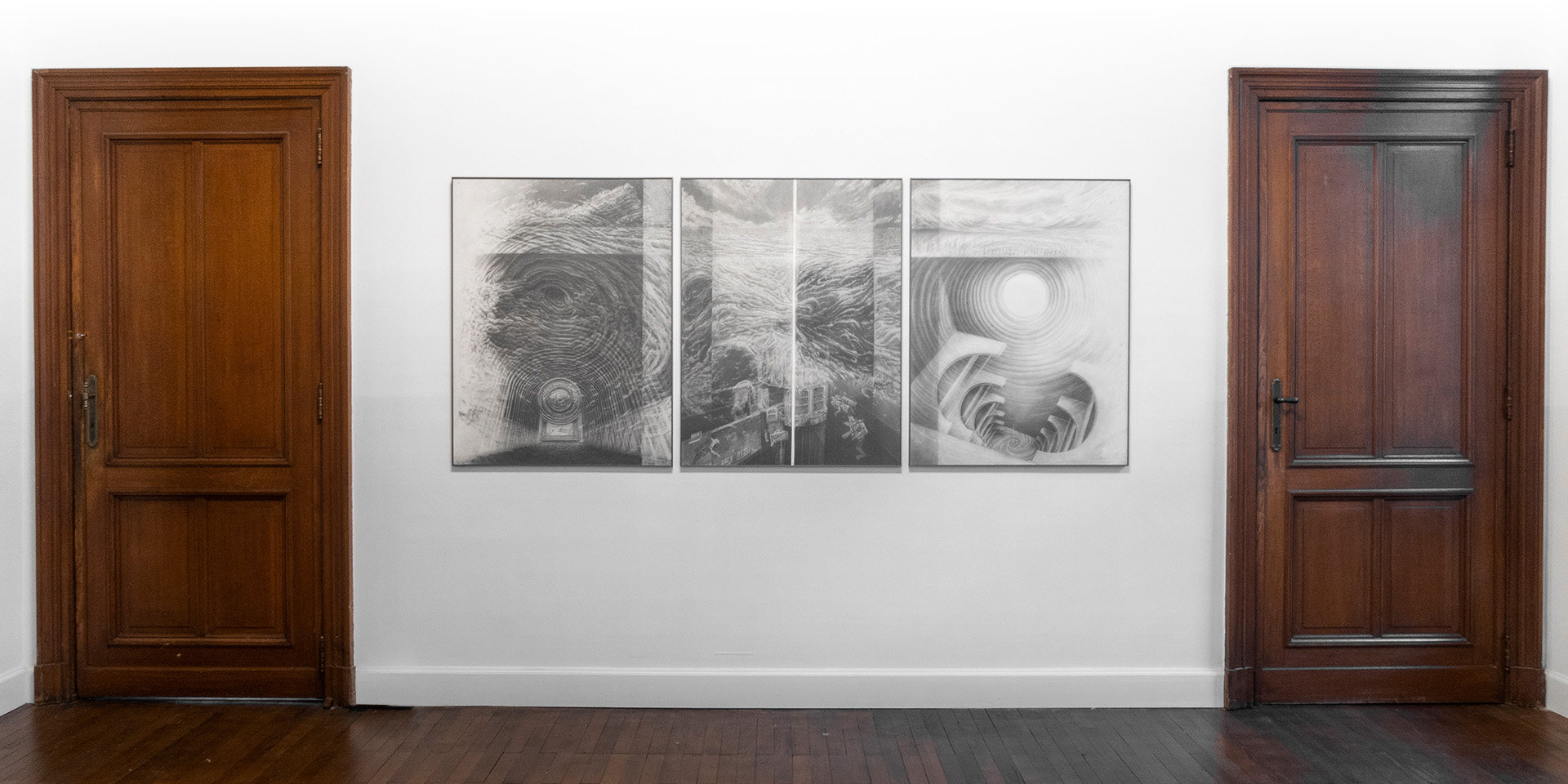 Joseph Winckler Espace 0 Graphite sur papier Exposition Paysage-eau à l'espace Ordradek Xl